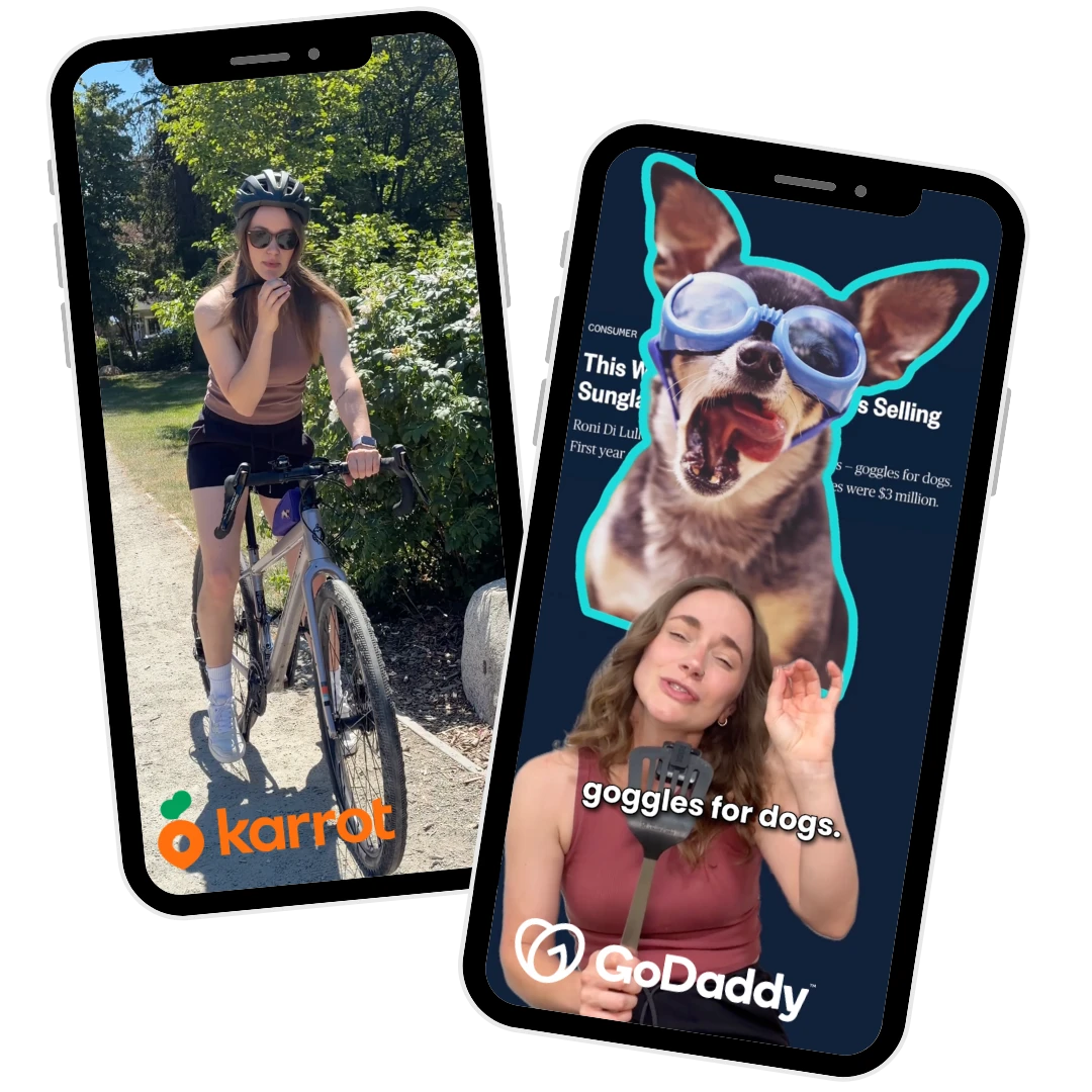 Phone mockups of Danielle Ryan's UGC content